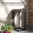 Virágtartó állvány, 2 db-os szett, skandináv design, fém váz, 58,5/65 cm magas, fekete