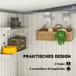 Fém kerti fészer 2,81m² 154x206,5x181 cm Szerszámos fészer féltetővel Alapozással