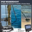 Fémdetektor felnőtteknek, 5 üzemmód, hordozható helymeghatározó riasztóval, tekerccsel, LCD kijelzővel, IP68 vízálló, sötétszürke