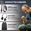 Fémdetektor felnőtteknek, 5 üzemmód, hordozható helymeghatározó riasztóval, tekerccsel, LCD kijelzővel, IP68 vízálló, sötétszürke
