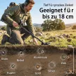 IP68 vízálló fémdetektor 3 üzemmóddal, fejhallgatóval, lapáttal, tekerccsel, 7 hüvelykes LCD kijelzővel, érzékelési mélységgel