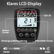 IP68 vízálló, összecsukható fémdetektor 4 üzemmóddal, fejhallgatóval, lapáttal, hordtáskával és LCD kijelzővel