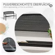Kerti pad, parkpad, 2 személyes, acél, fekete, 127 x 60 x 87 cm