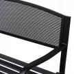 Kerti pad, parkpad, 2 személyes, acél, fekete, 127 x 60 x 87 cm
