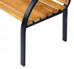 Kerti pad, parkpad, 2 személyes, kerti, acél + fenyőfa, natúr, 122 x 60 x 83 cm