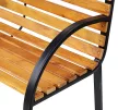Kerti pad, parkpad, 2 személyes, kerti, acél + fenyőfa, natúr, 122 x 60 x 83 cm