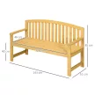 2 személyes fa kerti pad, időjárásálló, háttámlás kerti bútor, 240 kg teherbírás, 140 x 50 x 85 cm, narancssárga