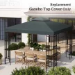 Póttető 3 x 3 m-es kerti pavilonhoz, vízálló, dupla tetővel, vízelvezető lyukakkal, pótfedéllel, pótalkatrészekkel kerti pavilonhoz/sátorhoz, szénszürke