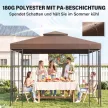  Ersatzdach für Pavillons, mit Winddach, Wasserabführung, robust und langlebig, Farbe: Kaffee, 3 x 3 m