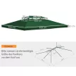 Ersatzdach für Metallpavillon 3x4m wasserabweisendPavillondach (Doppeldach) Ersatzbezug für Gartenpavillon Ersatzteile Polyester 180g/㎡ Grün
