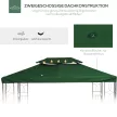 Ersatzdach für Metallpavillon 3x4m wasserabweisendPavillondach (Doppeldach) Ersatzbezug für Gartenpavillon Ersatzteile Polyester 180g/㎡ Grün