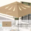 Kerti pavilon póttető, poliészter, 2,98 x 2,98 m, bézs