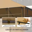 Kerti pavilon póttető, poliészter, 2,98 x 2,98 m, bézs