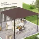 Póttető kerti pavilonhoz, poliészter, 2,98 x 2,98 m, kávé színű