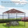 Póttető kerti pavilonhoz, poliészter, 2,98 x 2,98 m, kávé színű