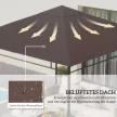 Póttető kerti pavilonhoz, poliészter, 2,98 x 2,98 m, kávé színű