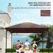 Póttető kerti pavilonhoz, poliészter, 2,98 x 2,98 m, kávé színű
