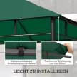 Kerti pavilon póttető, 8 vízelvezető lyuk, könnyen összeszerelhető, poliészter, zöld, 2,98 x 2,98 m