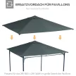 Póttető kerti pavilonhoz, poliészter, 2,98 x 2,95 m, sötétszürke