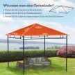 Póttető kerti pavilonhoz, poliészter, 2,98 x 2,98 m, narancssárga