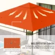 Póttető kerti pavilonhoz, poliészter, 2,98 x 2,98 m, narancssárga