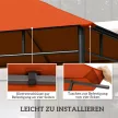Póttető kerti pavilonhoz, poliészter, 2,98 x 2,98 m, narancssárga