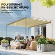 Póttető 3 x 3 m-es pergolához, kihúzható, esővíz-elvezető nyílásokkal, időjárásálló, poliészter, bézs, 250 x 255 cm