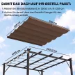 Póttető 3 x 3 m-es pergolához, kihúzható, esővíz-elvezető nyílásokkal, időjárásálló, poliészter, 250 x 255 cm Coffee színben