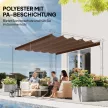 Póttető 3 x 3 m-es pergolához, kihúzható, esővíz-elvezető nyílásokkal, időjárásálló, poliészter, 250 x 255 cm Coffee színben