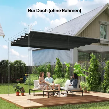   Pótlóponyva 3x3m-es pavilonokhoz, vízelvezető nyílásokkal, 2,50 x 2,55 m, sötétszürke