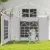  Pavillon-Vorhänge, 2er-Set, für 3x6m oder 3x3m Gartenpavillons, mit Fenstern und Türen, Weiß