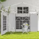  Pavillon-Vorhänge, 2er-Set, für 3x6m oder 3x3m Gartenpavillons, mit Fenstern und Türen, Weiß