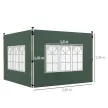 2 db oldalpanel szett 3x3/3x4 m-es pavilonhoz, ablakos oldalfal, vízálló, zöld