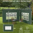 2 db oldalpanel szett 3x3/3x4 m-es pavilonhoz, ablakos oldalfal, vízálló, zöld