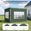 2 db oldalpanel szett 3x3/3x4 m-es pavilonhoz, ablakos oldalfal, vízálló, zöld