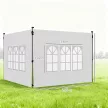 2 db oldalpanel szett 3x3/3x4 m-es pavilonhoz, ablakos oldalfal, vízálló, fehér
