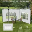 2 db oldalpanel szett 3x3/3x4 m-es pavilonhoz, ablakos oldalfal, vízálló, fehér