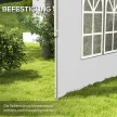 2 db oldalpanel szett 3x3/3x4 m-es pavilonhoz, ablakos oldalfal, vízálló, fehér