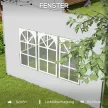 2 db oldalpanel szett 3x3/3x4 m-es pavilonhoz, ablakos oldalfal, vízálló, fehér