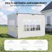 2 db oldalpanel szett 3x3/3x4 m-es pavilonhoz, ablakos oldalfal, vízálló, fehér