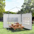 2 db oldalpanel szett 3x3/3x4 m-es pavilonhoz, ablakos oldalfal, vízálló, fehér