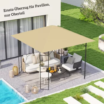   Póttető 3 x 3 m-es pavilonhoz, vízlepergető, UPF30+, Oxford szövetből készült póttakaró, 370 g/m², bézs