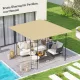 Póttető 3 x 3 m-es pavilonhoz, vízlepergető, UPF30+, Oxford szövetből készült póttakaró, 370 g/m², bézs