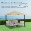 Póttető 3 x 3 m-es pavilonhoz, vízlepergető, UPF30+, Oxford szövetből készült póttakaró, 370 g/m², bézs