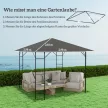 Póttető 3 x 3 m-es pavilonhoz, vízlepergető UPF30+ pavilontető, póttakaró Oxford szövetből, 370 g/m², szürke