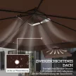 3 x 3 m póttető pavilonhoz, pavilon pótponyva vízelvezető lyukakkal, UPF30+, napvédelem, kávé