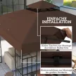 3 x 3 m póttető pavilonhoz, pavilon pótponyva vízelvezető lyukakkal, UPF30+, napvédelem, kávé