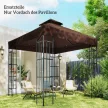 3 x 3 m póttető pavilonhoz, pavilon pótponyva vízelvezető lyukakkal, UPF30+, napvédelem, kávé
