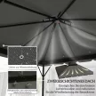 Póttető 3x3m-es pavilonhoz, vízlepergető, dupla tetős pavilontető vízelvezető lyukakkal, világos szürke