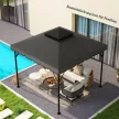 Póttető 3x3m-es pavilonhoz, vízlepergető, dupla tetős pavilontető vízelvezető lyukakkal, világos szürke